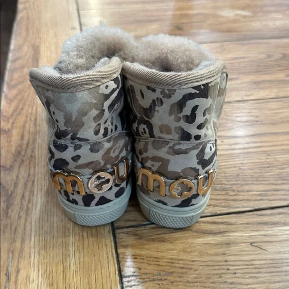 Mou Tan and Brown Patterned Fur Boots - Picture 6 of 6